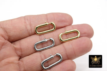 Silver Lobster Clasps, Gold Oval Lobster Claws #2830, Jewelry Findings 10 x 23 mm for Chain Bracelets